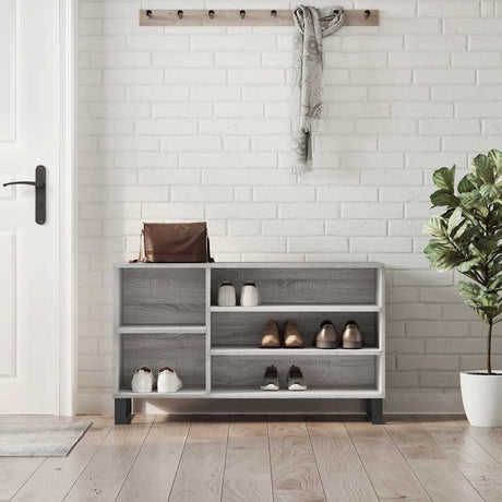 VidaXL armoire à chaussures 102x36x60 cm bois d'ingénierie gris sonoma
