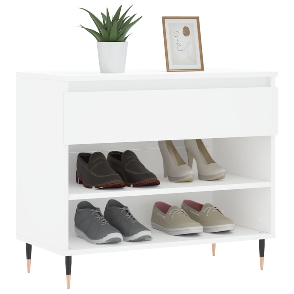 Vidaxl Shoe cabinet 70x36x60 cm Properted Wood White