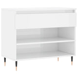 Gabinete de zapatos Vidaxl 70x36x60 cm de madera propiedad de color blanco brillante blanco