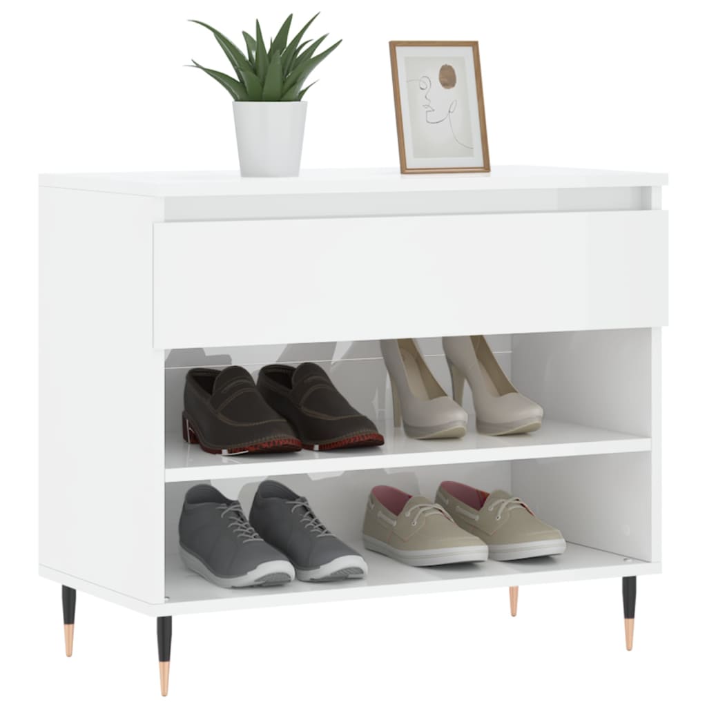 Vidaxx armoire à chaussures 70x36x60 cm bois fini blanc brillant