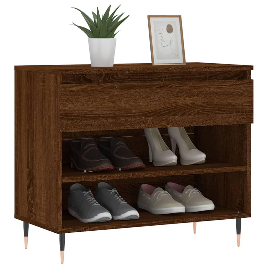 Vidaxx armoire à chaussures 70x36x60 cm bois fini couleur chêne marron
