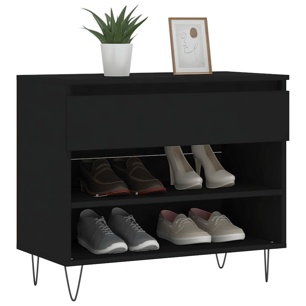 Vidaxx armoire à chaussures 70x36x60 cm bois fini noir