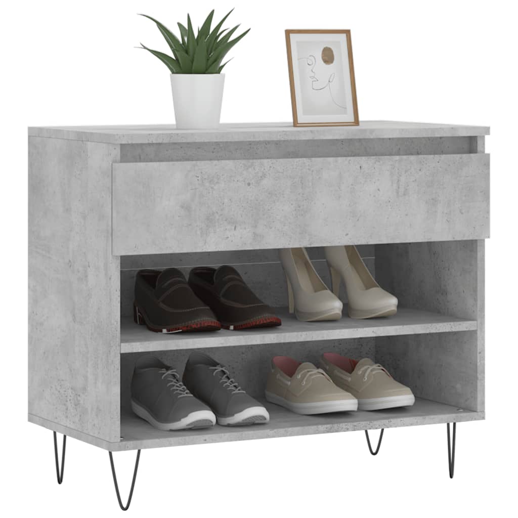 Vidaxx meuble à chaussures 70x36x60 cm bois d'ingénierie gris béton