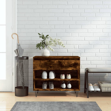 Vidaxx armoire à chaussures 70x36x60 cm bois traité, chêne fumé