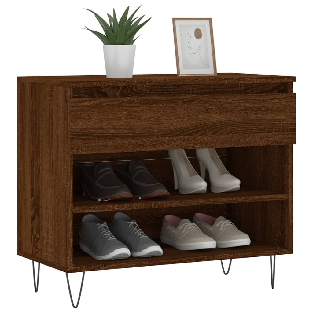 Vidaxx armoire à chaussures 70x36x60 cm bois fini couleur chêne marron