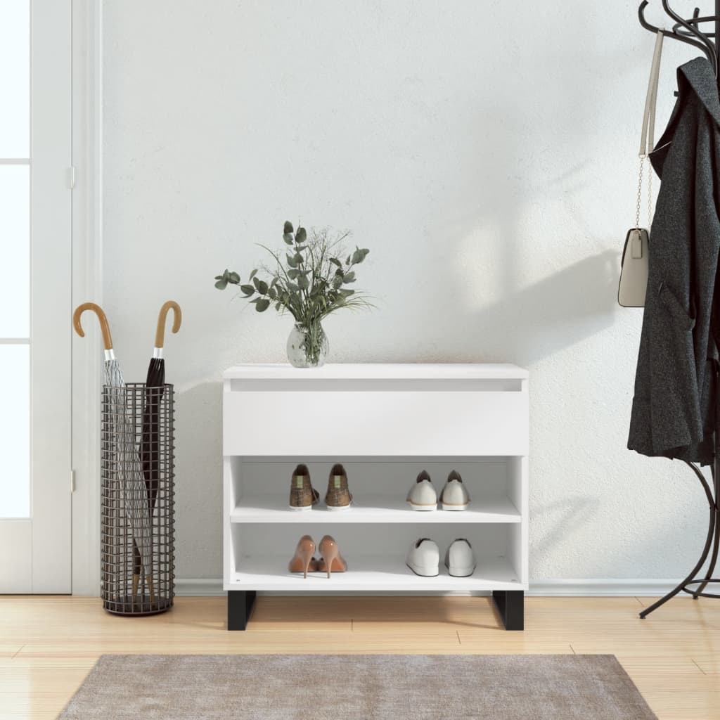 Vidaxl Cabinet da scarpe 70x36x60 cm Bianco in legno