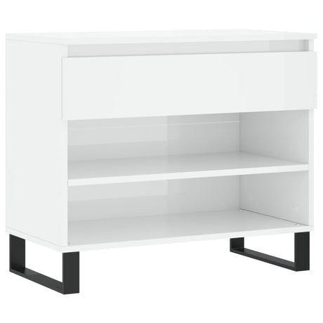 Vidaxx armoire à chaussures 70x36x60 cm bois fini blanc brillant