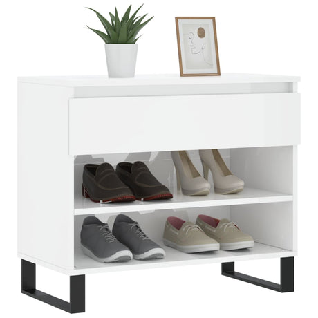 Vidaxx armoire à chaussures 70x36x60 cm bois fini blanc brillant