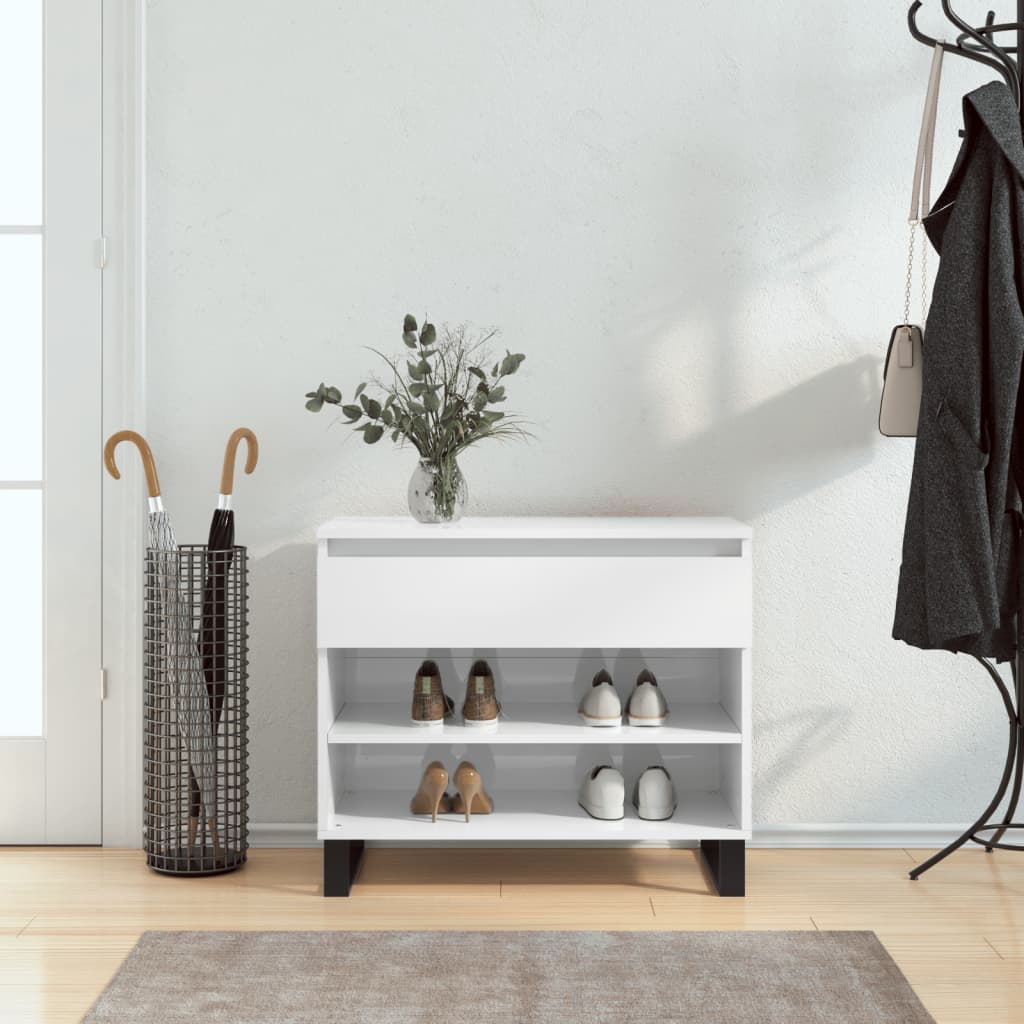 Vidaxx armoire à chaussures 70x36x60 cm bois fini blanc brillant