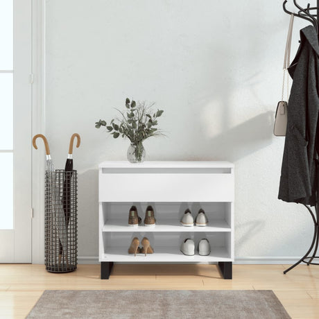 Vidaxx armoire à chaussures 70x36x60 cm bois fini blanc brillant