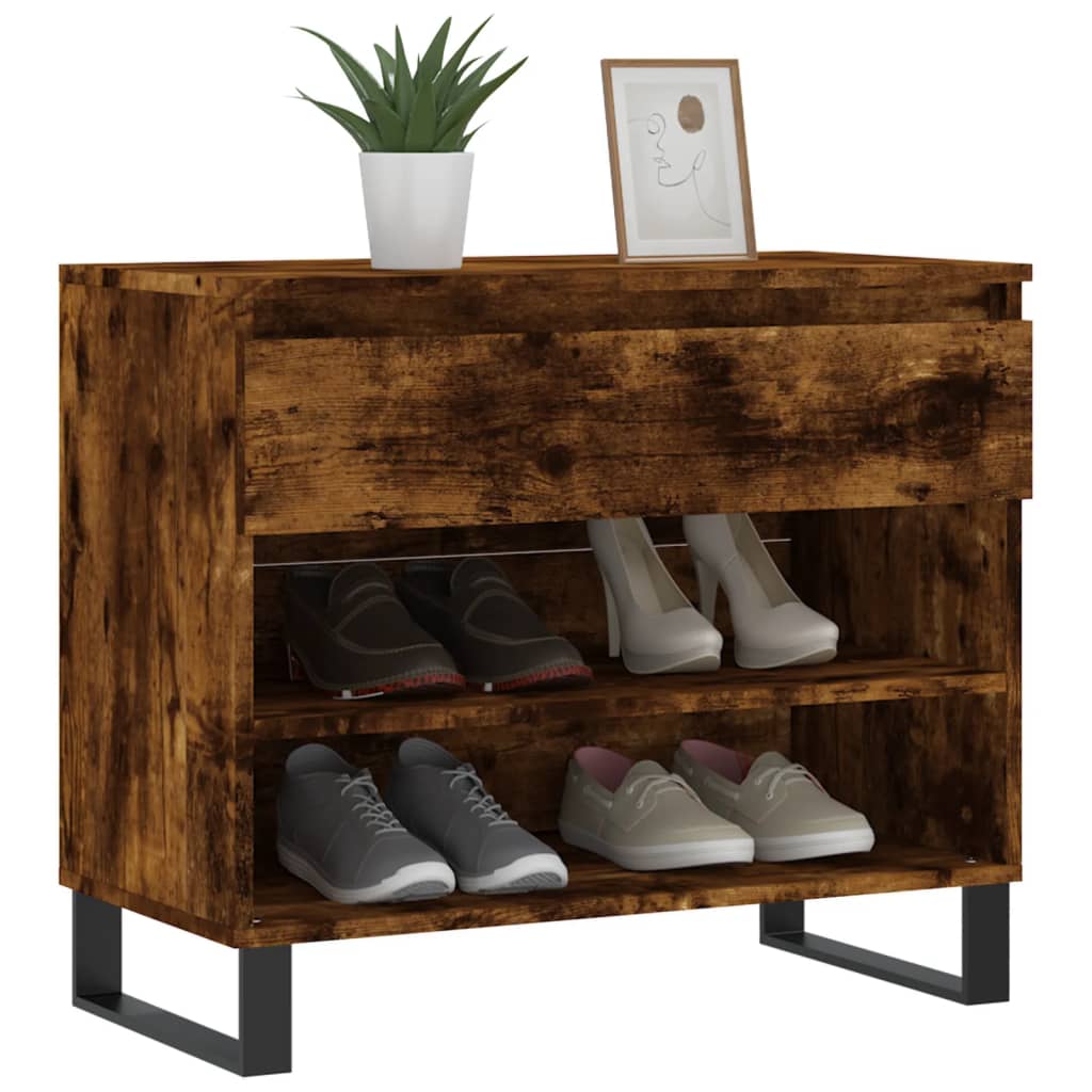 Vidaxx armoire à chaussures 70x36x60 cm bois traité, chêne fumé