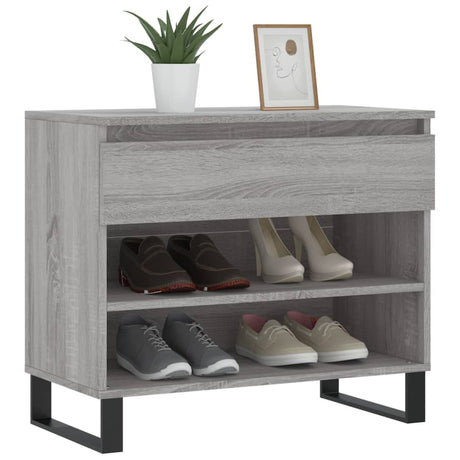VidaXL armoire à chaussures 70x36x60 cm bois d'ingénierie gris sonoma