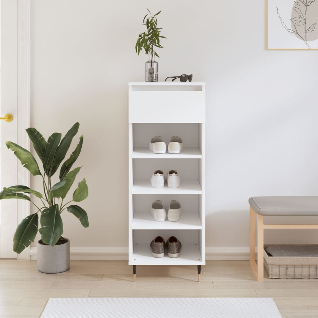 Vidaxx meuble à chaussures 40x36x105 cm bois d'ingénierie blanc