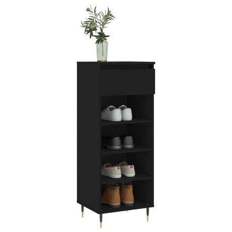 Vidaxx armoire à chaussures 40x36x105 cm bois fini noir