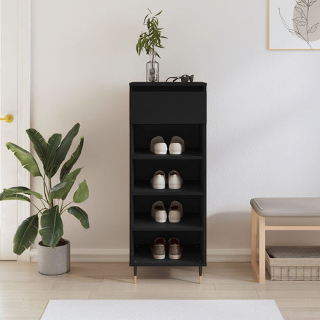 Vidaxx armoire à chaussures 40x36x105 cm bois fini noir