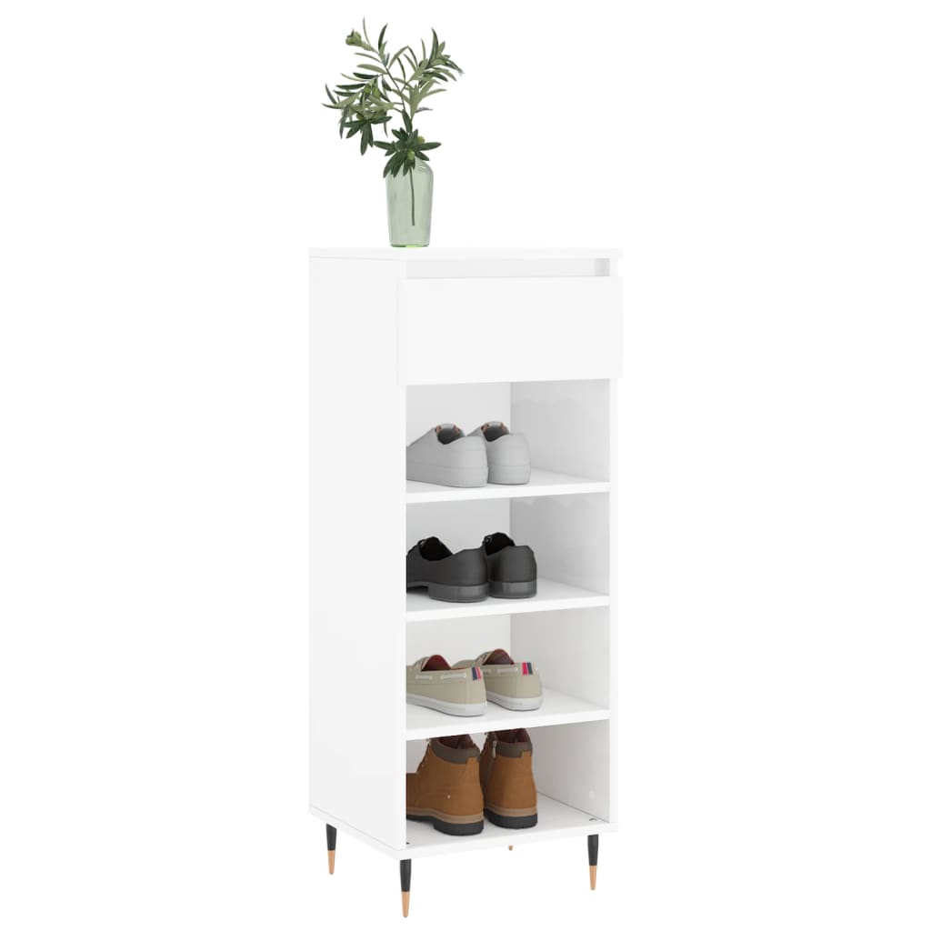Vidaxx armoire à chaussures 40x36x105 cm bois fini blanc brillant