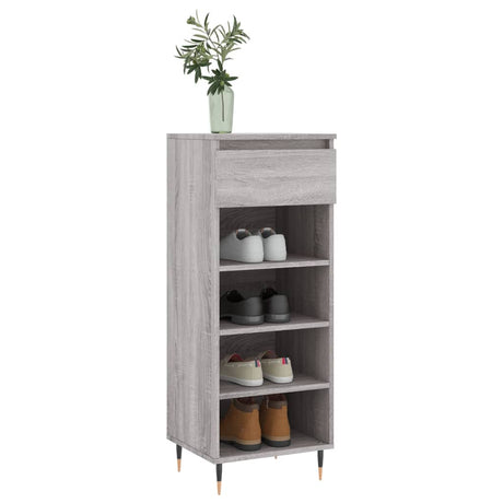 VidaXL armoire à chaussures 40x36x105 cm bois d'ingénierie gris sonoma