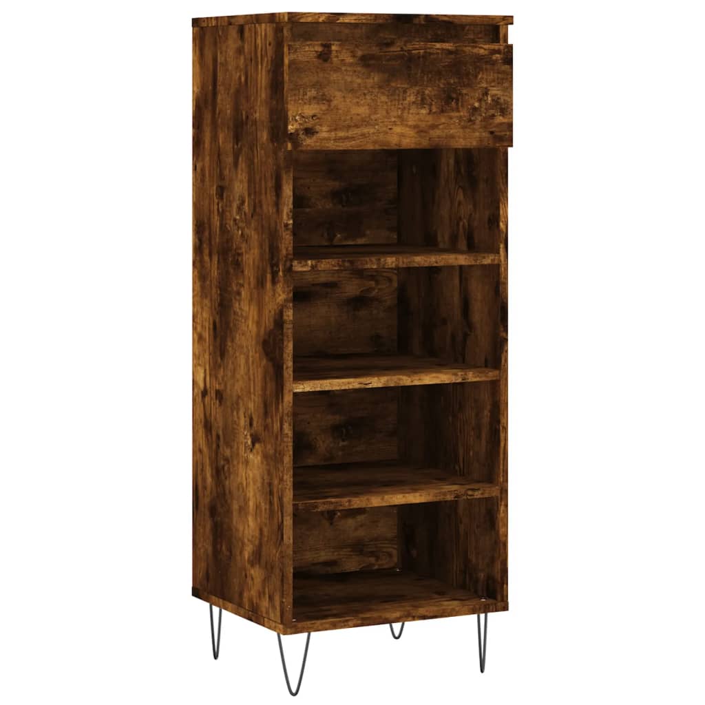 VidaXL shoe cabinet 40x36x105 cm worked wood smoked oak colored