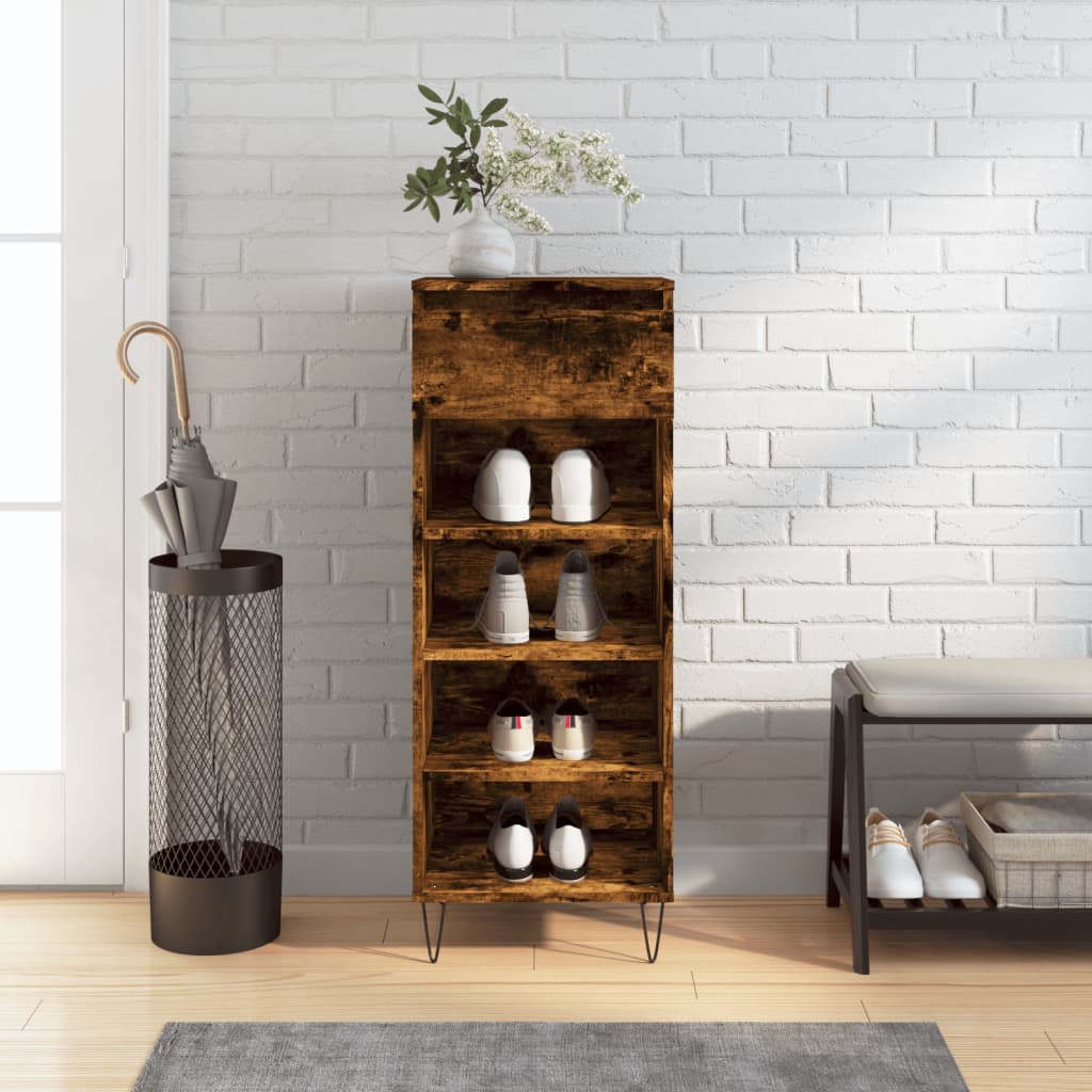 Vidaxx armoire à chaussures 40x36x105 cm bois traité, chêne fumé