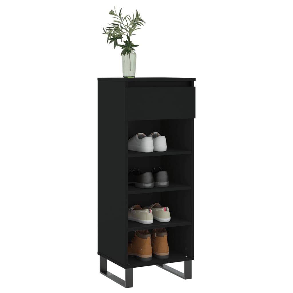 Vidaxx armoire à chaussures 40x36x105 cm bois fini noir