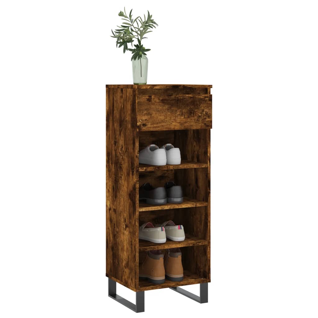 VidaXL shoe cabinet 40x36x105 cm worked wood smoked oak colored