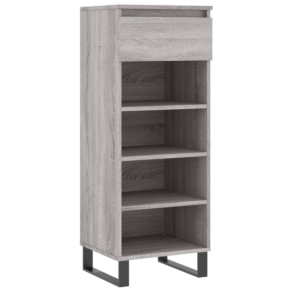 Gabinete de zapatos Vidaxl 40x36x105 cm de madera propiedad Grey Sonoma