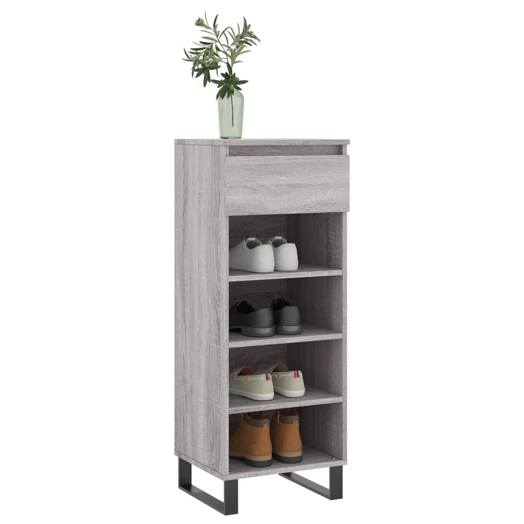 Armoire à chaussures Vidaxl 40x36x105 cm en bois de bois de gris sonoma