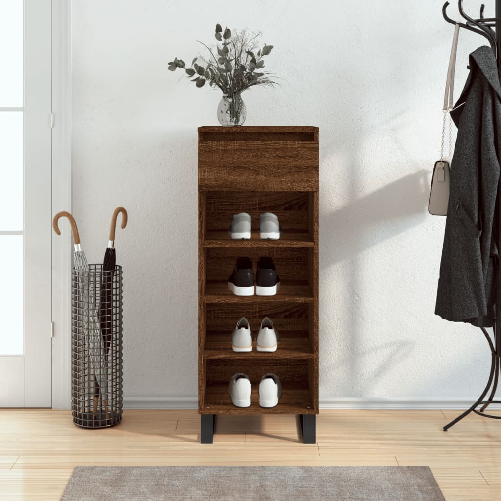 Vidaxx armoire à chaussures 40x36x105 cm bois fini couleur chêne marron