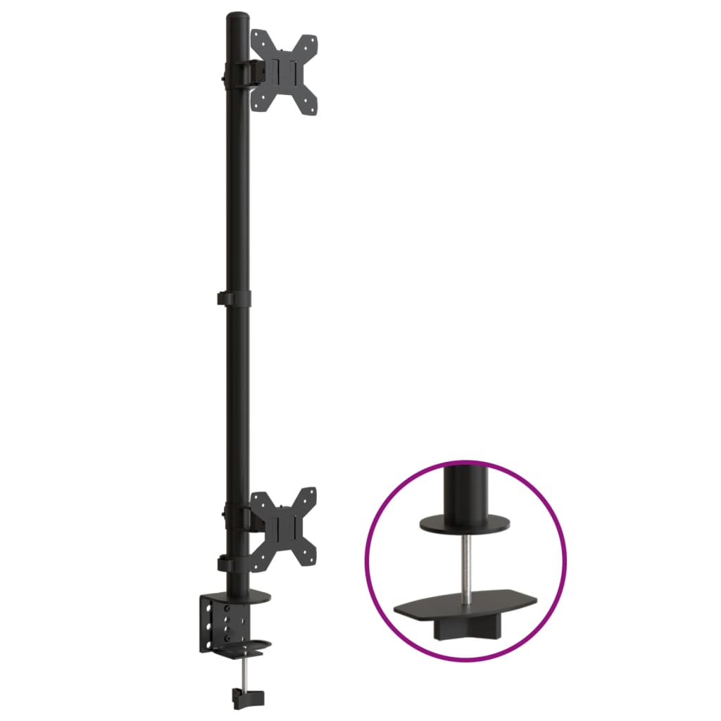 Vidaxl support pour écran double VESA 75 100 mm acier noir
