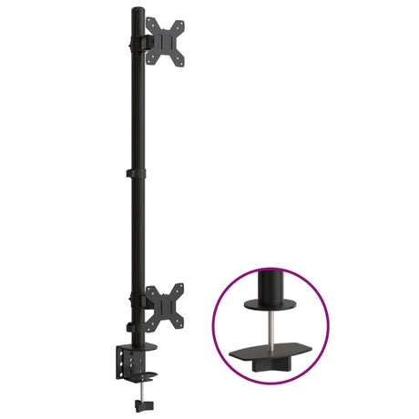 Vidaxl support pour écran double VESA 75 100 mm acier noir