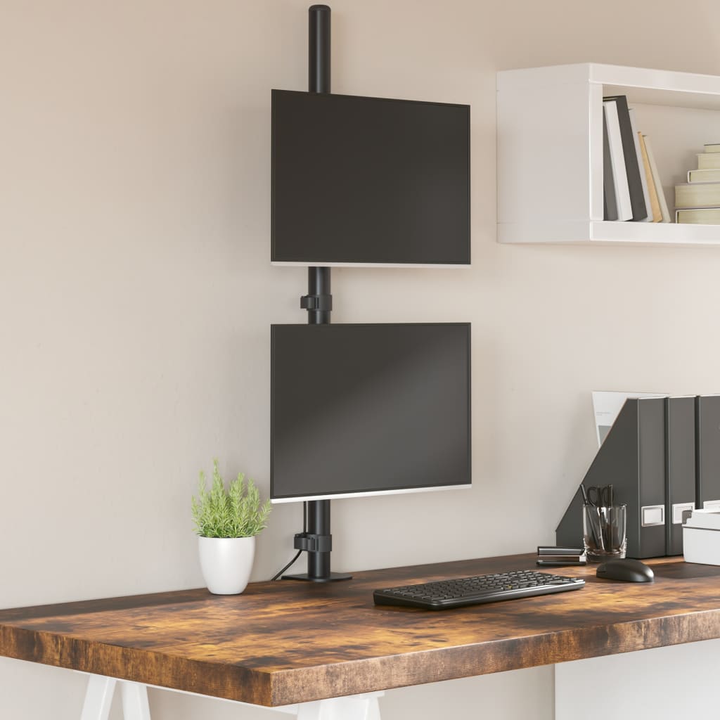 Vidaxl support pour écran double VESA 75 100 mm acier noir