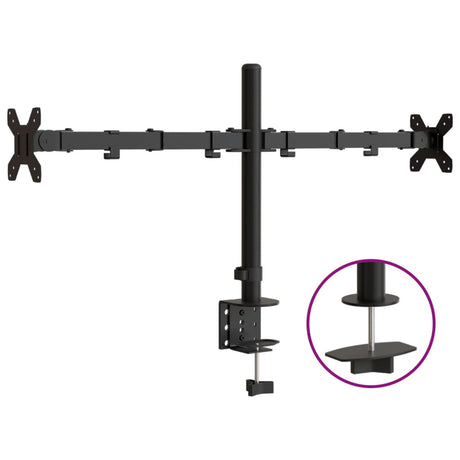 Vidaxl support pour écran double VESA 75 100 mm acier noir