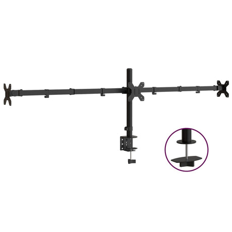 Vidaxl support pour écran triple VESA 75 100 mm acier noir