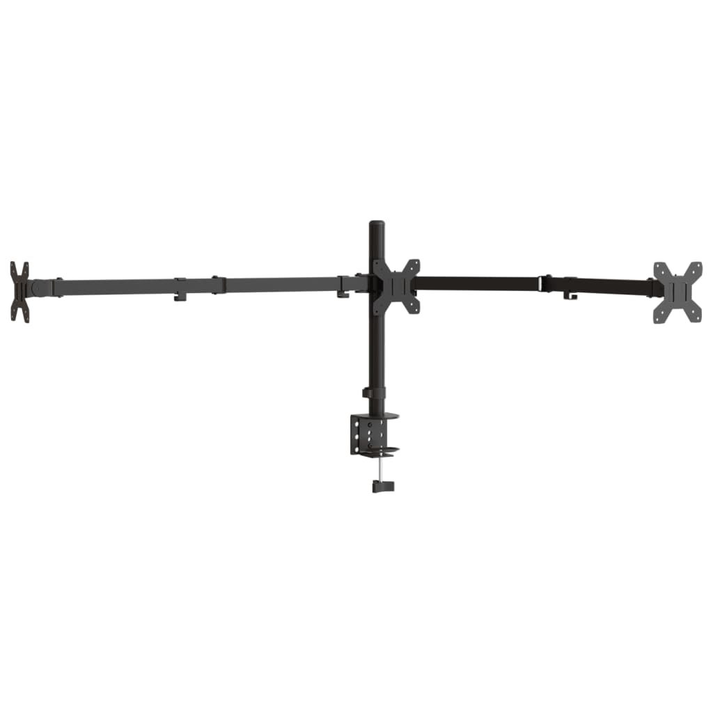 Vidaxl support pour écran triple VESA 75 100 mm acier noir