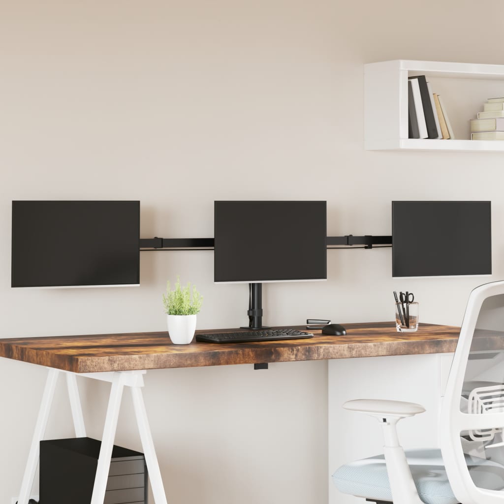 Vidaxl support pour écran triple VESA 75 100 mm acier noir