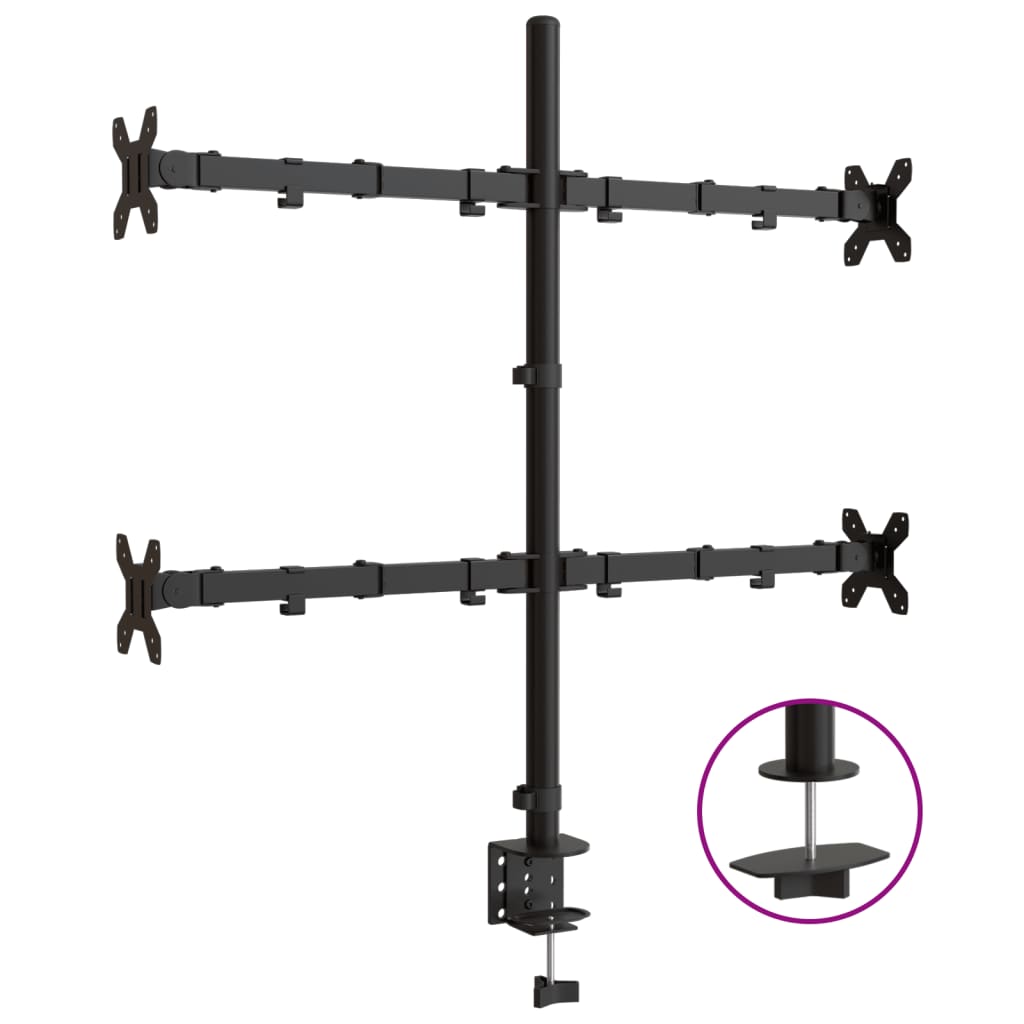 VidaXL support de moniteur VESA 75 100 mm acier noir