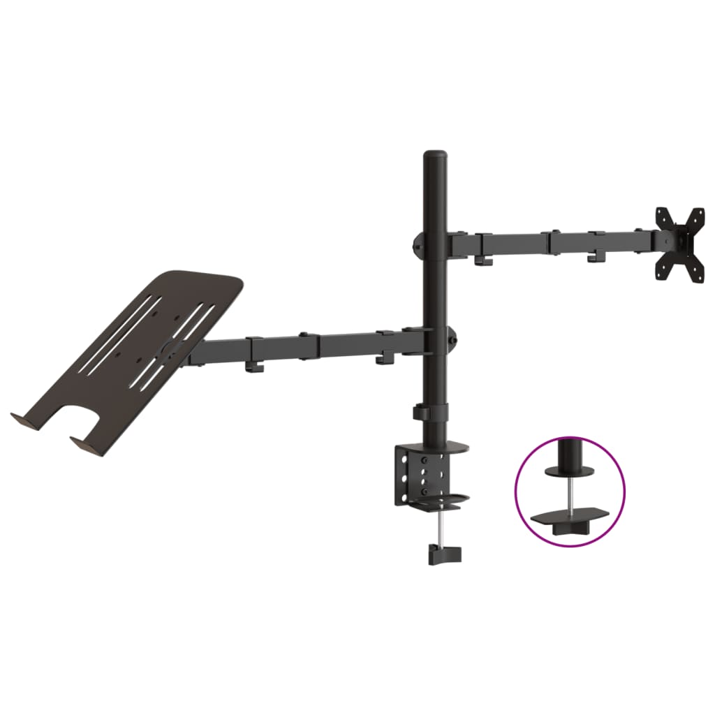 VidaXL support de moniteur VESA 75 100 mm acier noir