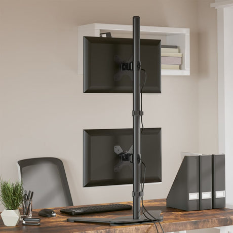 Vidaxl support pour écran double VESA 75 100 mm acier noir