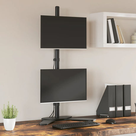 Vidaxl support pour écran double VESA 75 100 mm acier noir