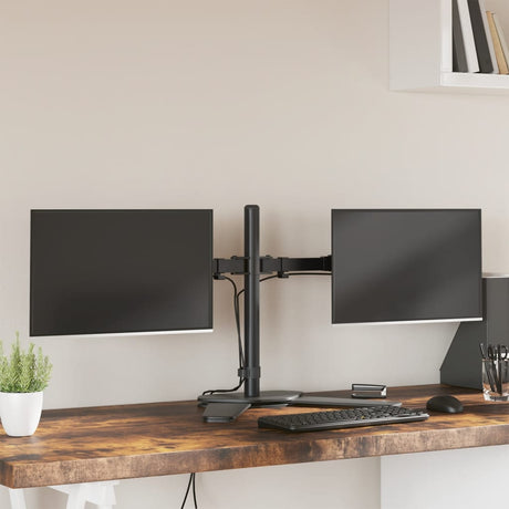 Vidaxl support pour écran double VESA 75 100 mm acier noir