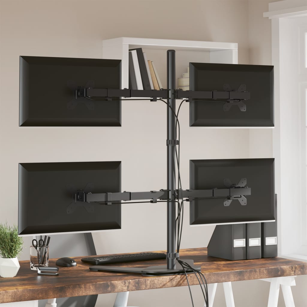 VidaXL support de moniteur VESA 75 100 mm acier noir