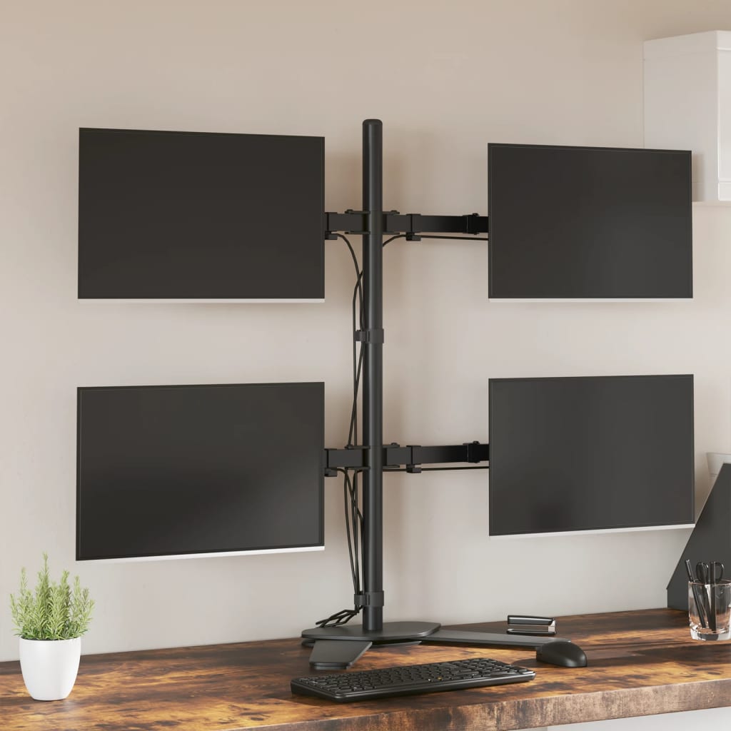 VidaXL support de moniteur VESA 75 100 mm acier noir