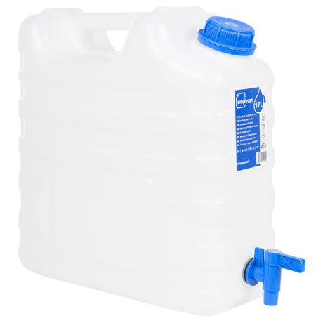 VidaXL réservoir d'eau avec robinet 15 l plastique transparent