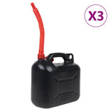 Vidaxxl réservoirs de carburant 3 pcs avec bec flexible noir 10 l plastique