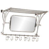 VidaXL porte-bagages avec cintres et miroir mural en aluminium
