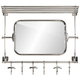 VidaXL porte-bagages avec cintres et miroir mural en aluminium