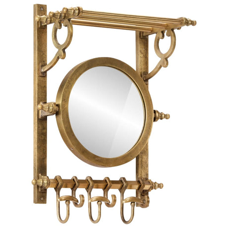 VidaXL porte-bagages avec cintres et miroir mural en aluminium