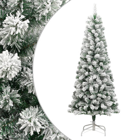 Vidaxx sapin de Noël artificiel avec charnières et neige 210 cm