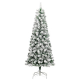Vidaxx sapin de Noël artificiel avec charnières et neige 210 cm