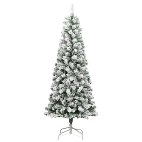 Vidaxx sapin de Noël artificiel avec charnières et neige 210 cm